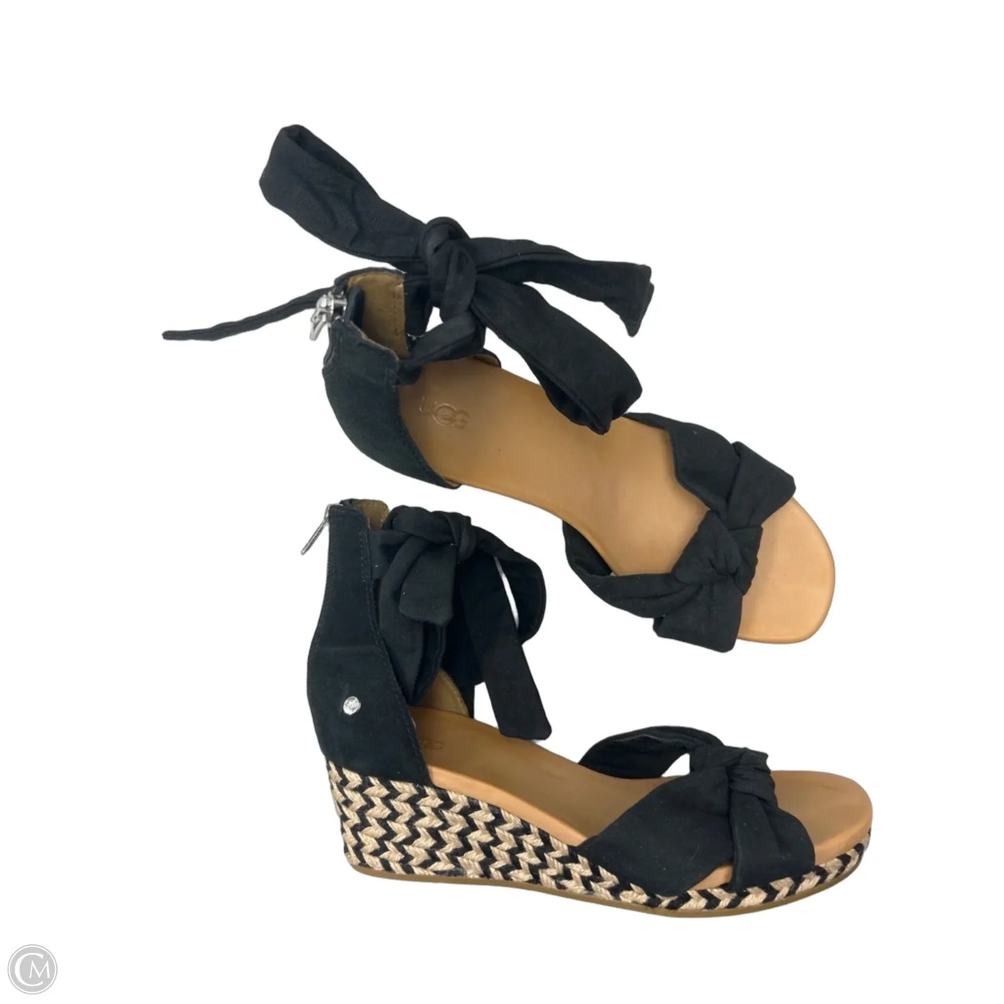 Sandals Designer By Ugg In Black & Tan, Size: 9