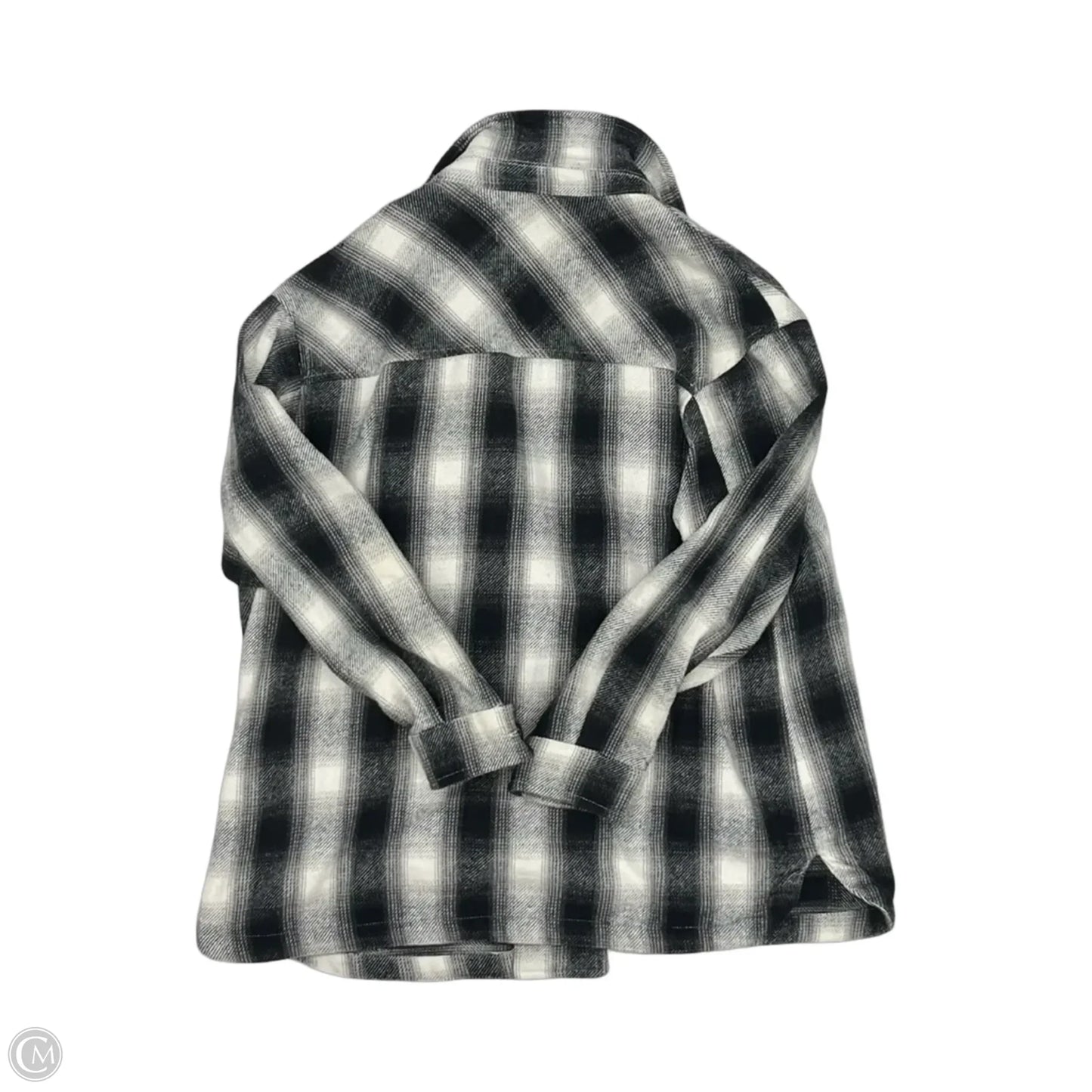 Jacket Shirt By Lucky & Blessed In Black & Grey, Size: M