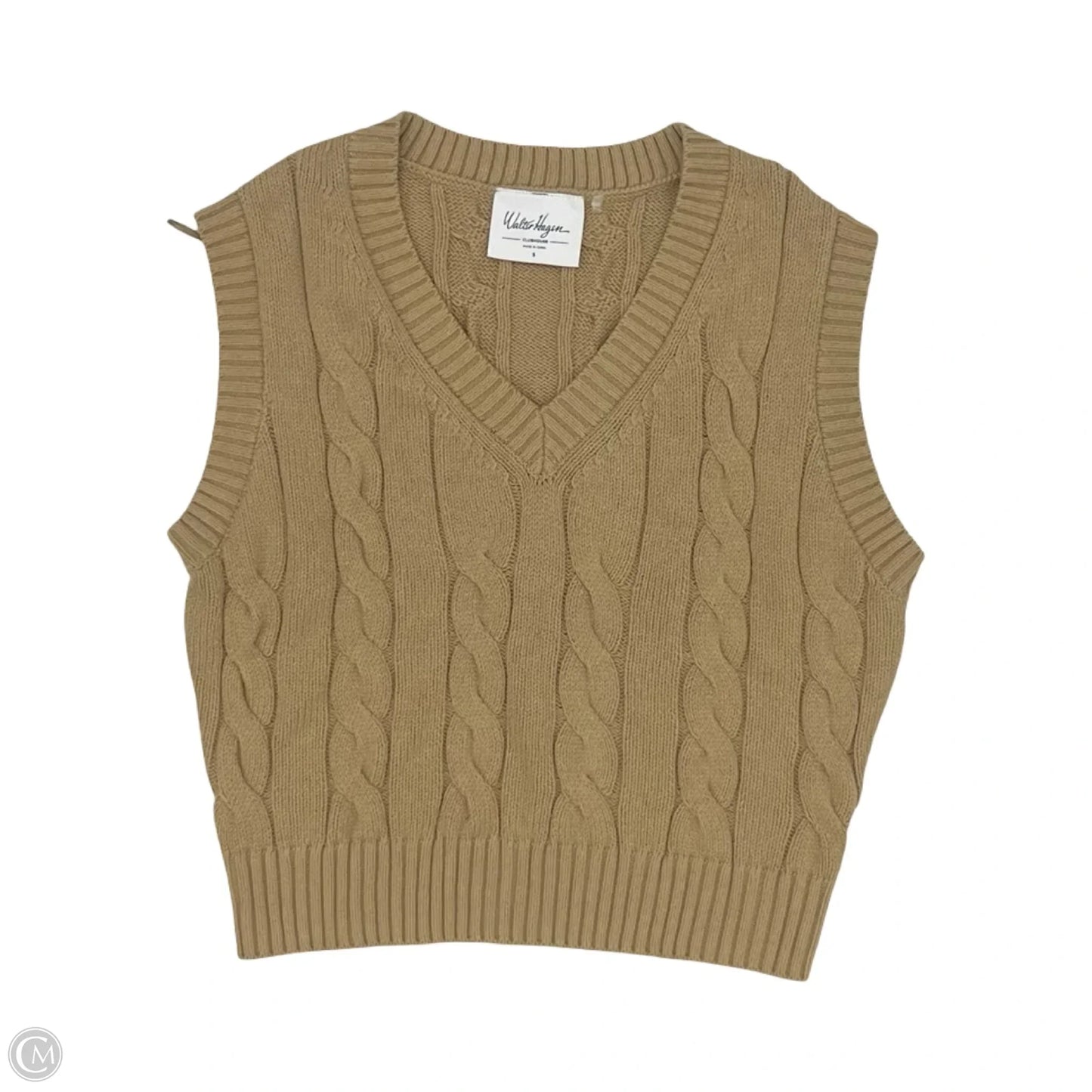 Vest Sweater By Clothes Mentor In Tan, Size: S