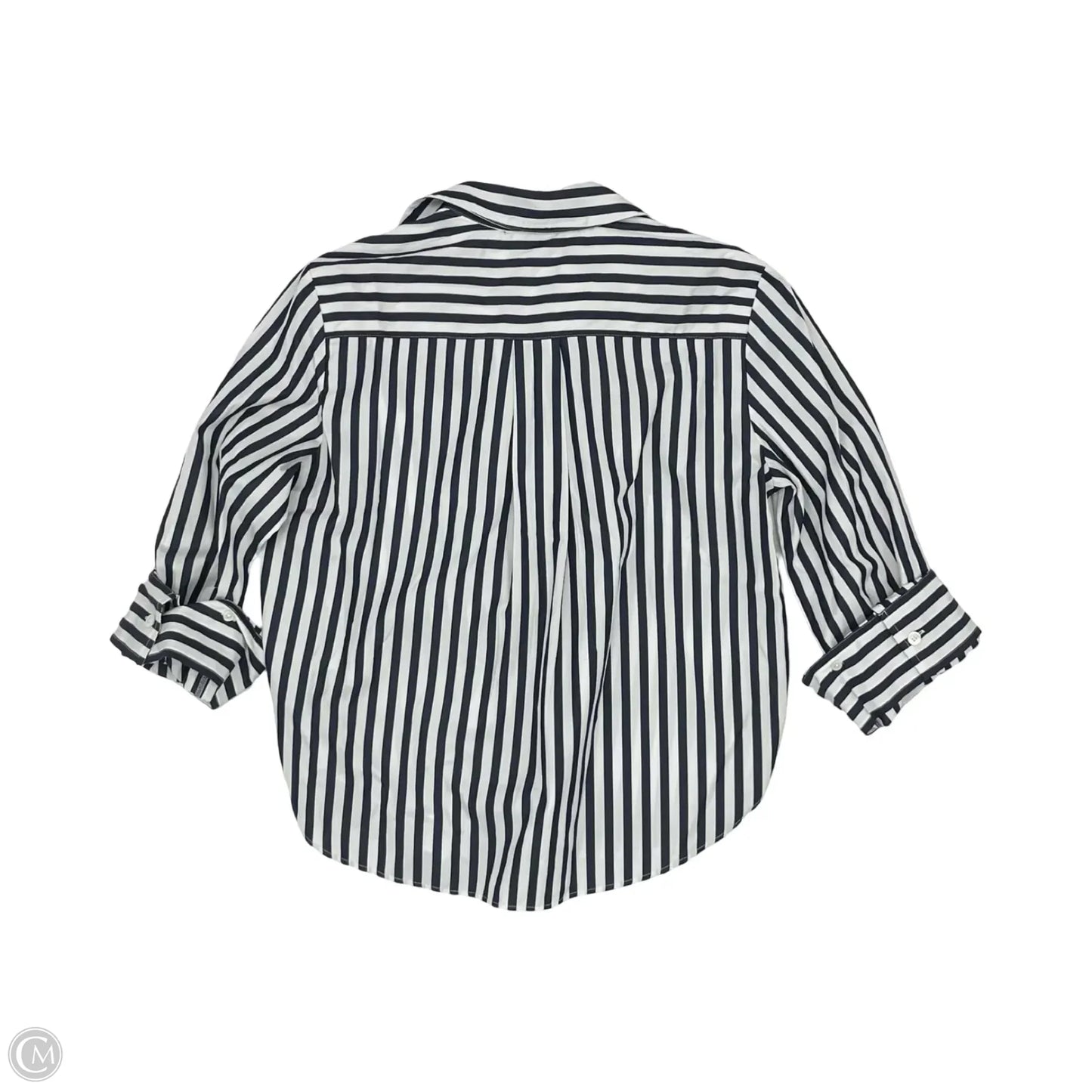 Blouse Long Sleeve By Madewell In Blue & White, Size: S