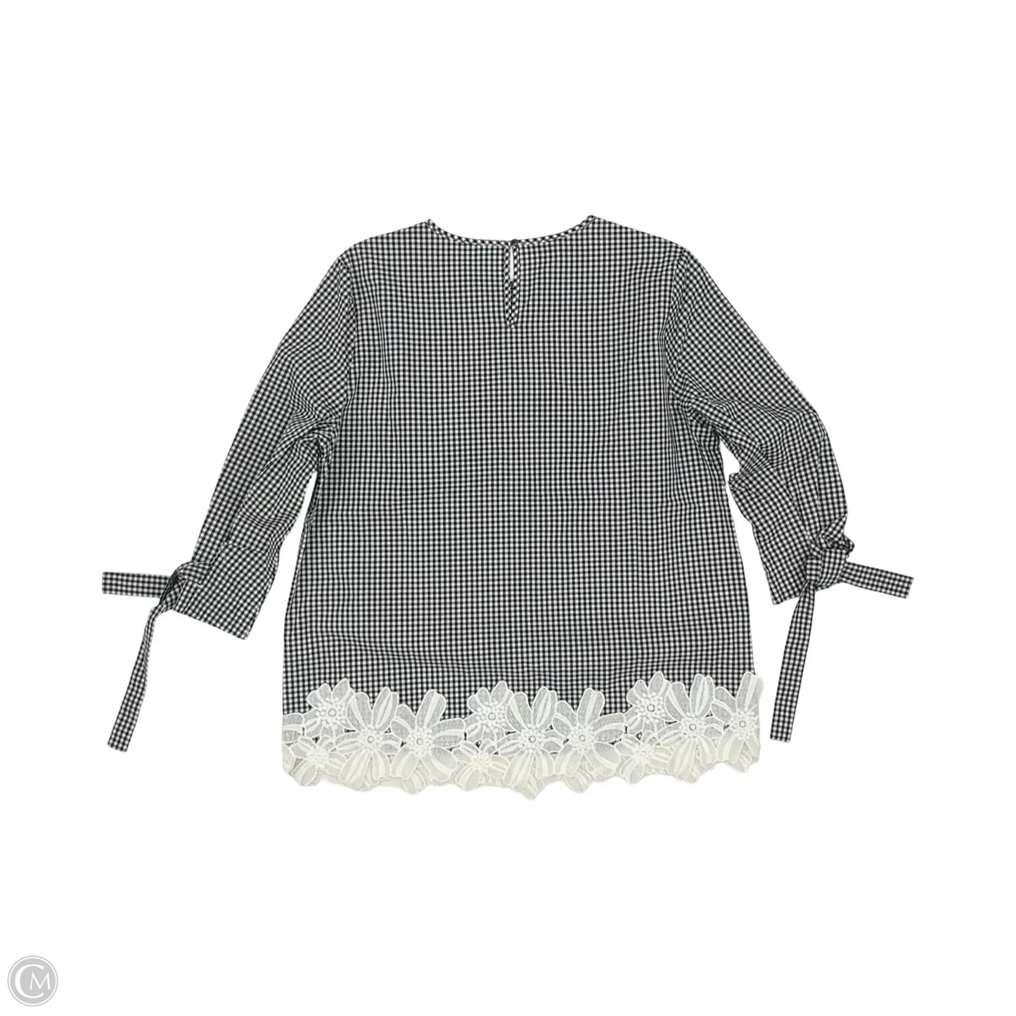 Blouse Long Sleeve By Ming Wang In Black & White, Size: S