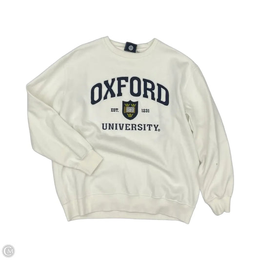 Sweatshirt Crewneck By Clothes Mentor In White, Size: Xl