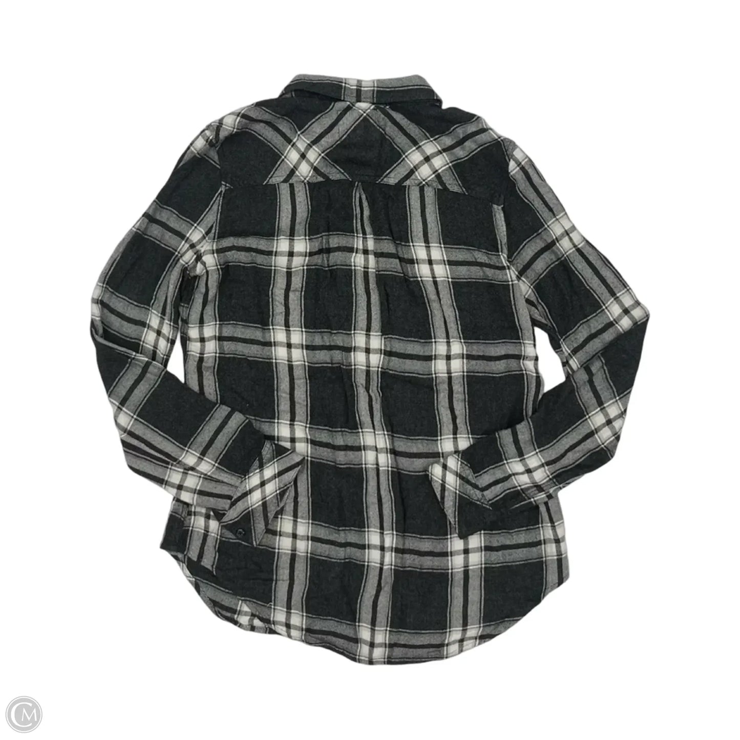 Blouse Long Sleeve By Rails In Grey & White, Size: S