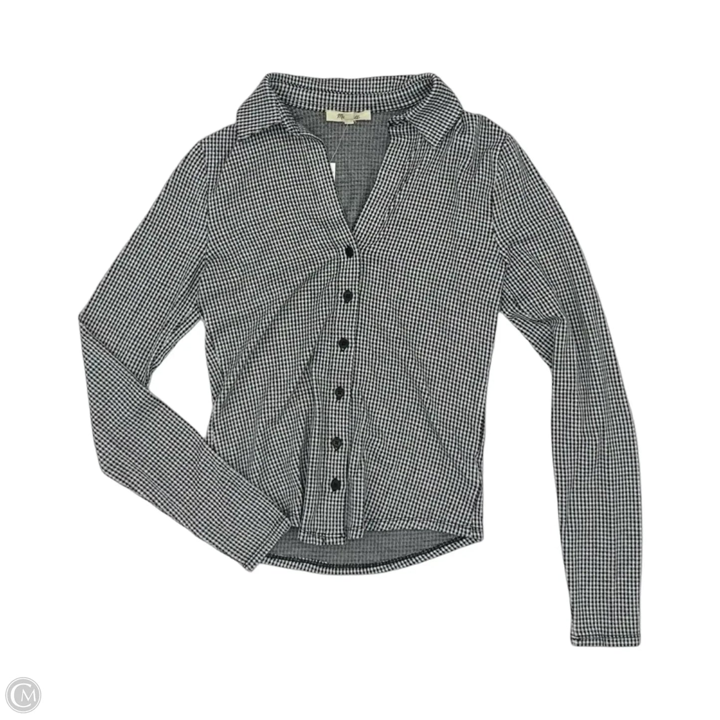 Blouse Long Sleeve By Madewell In Black & White, Size: S