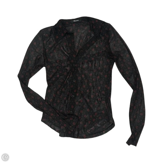 Blouse Long Sleeve By Madewell In Black & Red, Size: S