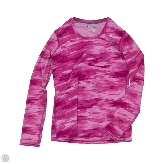 Athletic Top Long Sleeve Crewneck By Under Armour In Pink, Size: M