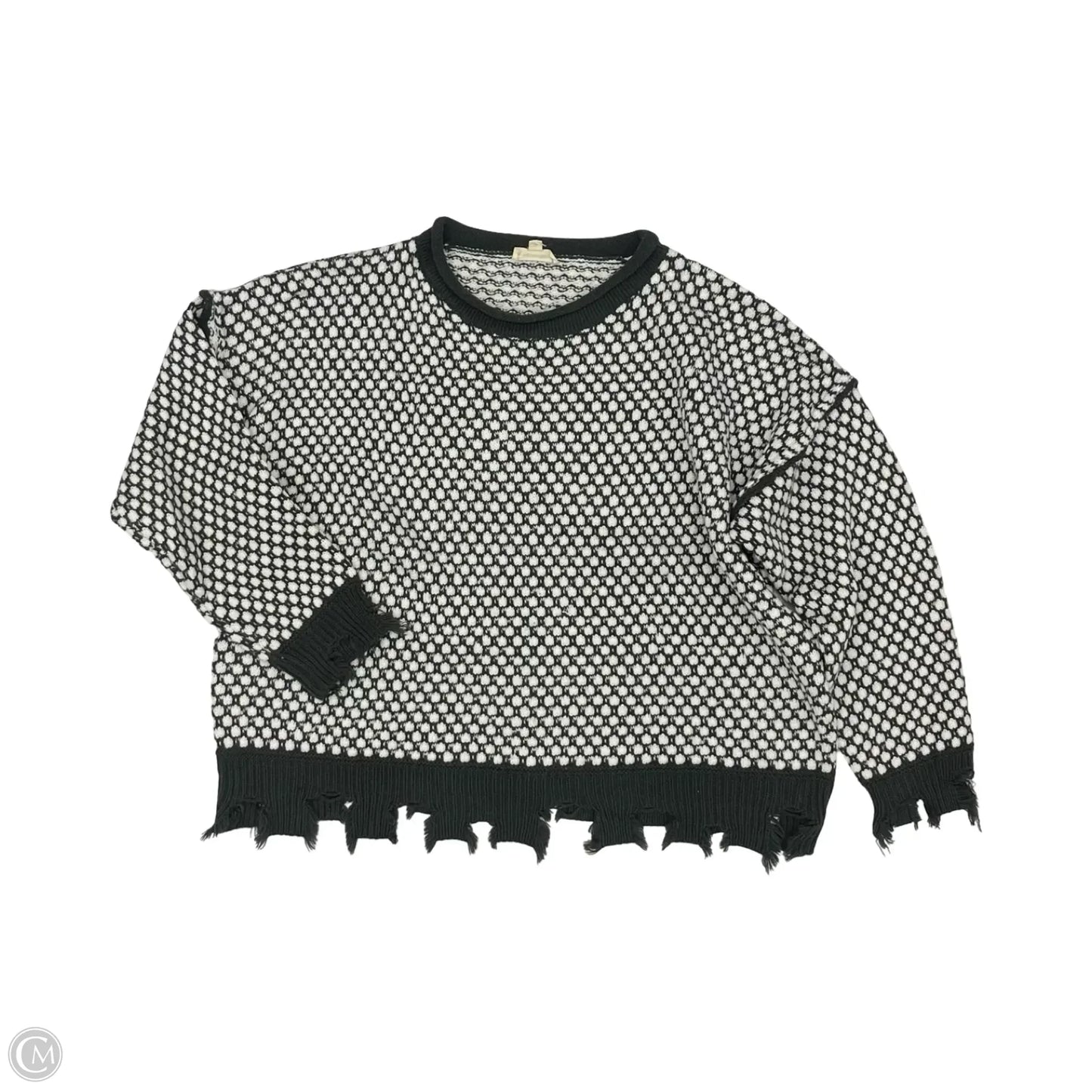 Sweater By Ee Some In Grey & White, Size: S