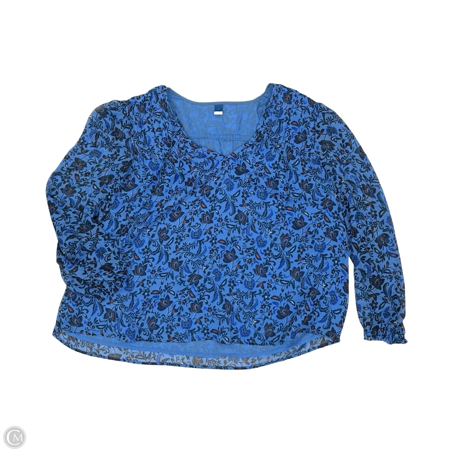 Blouse Long Sleeve By Old Navy In Blue, Size: L