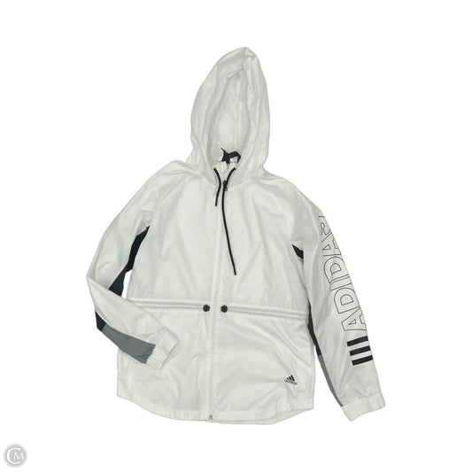 Athletic Jacket By Adidas In Black & White, Size: S