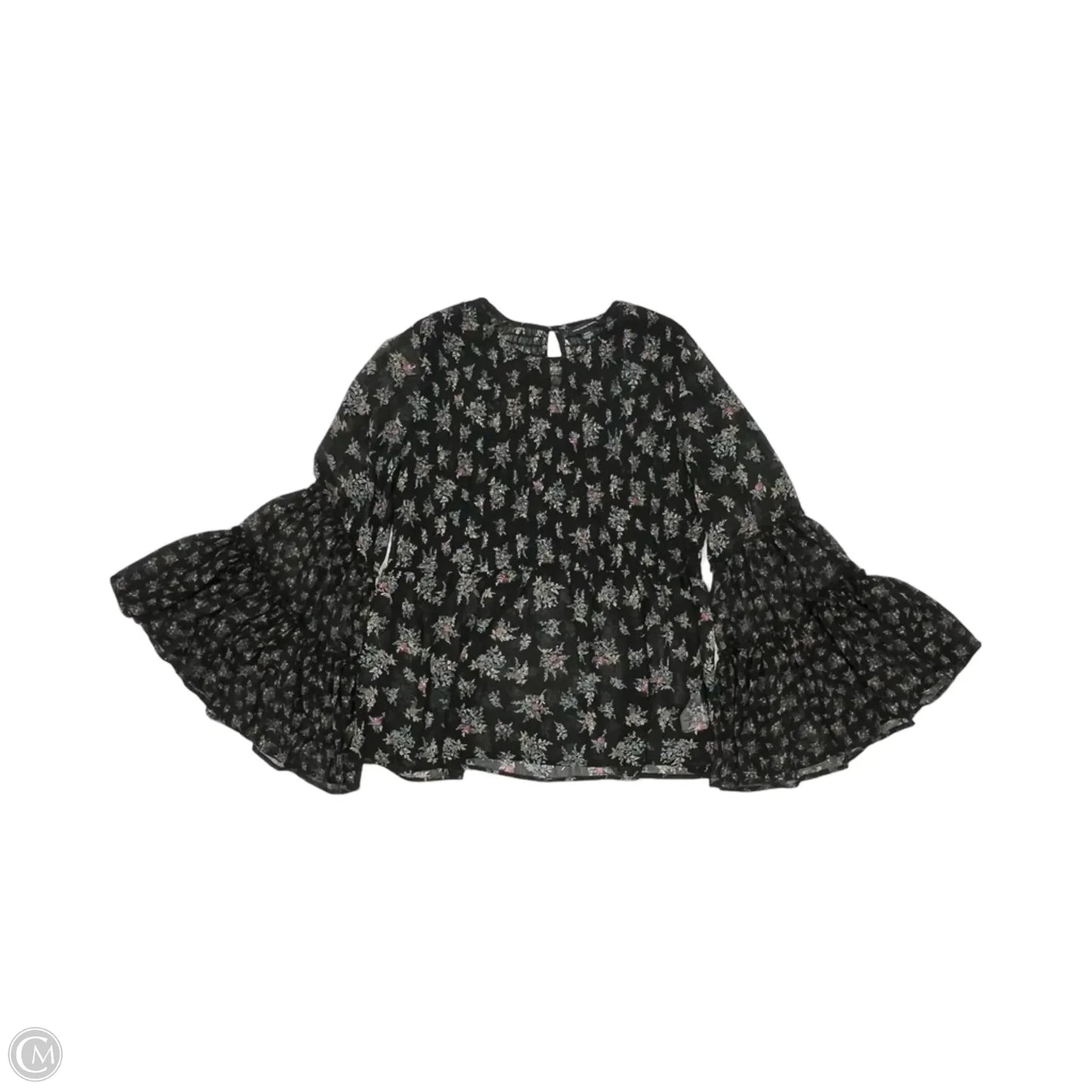 Blouse Long Sleeve By American Eagle In Black, Size: M