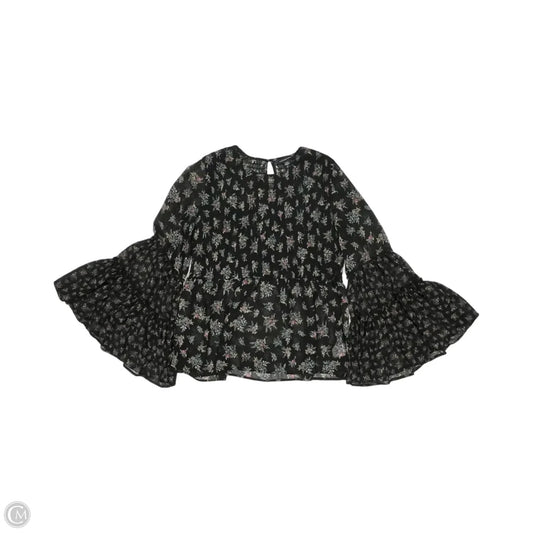 Blouse Long Sleeve By American Eagle In Black, Size: M