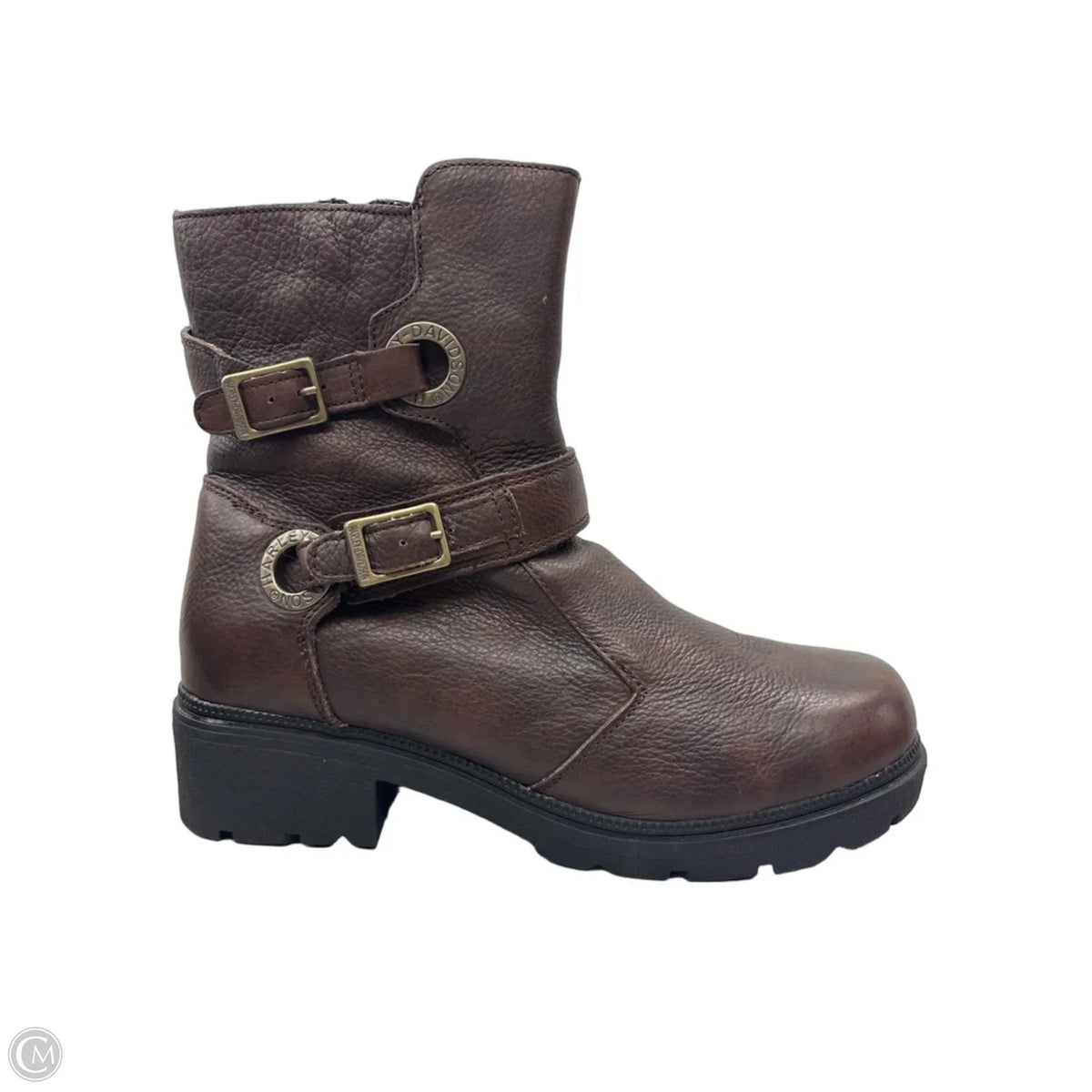 Boots Leather By Harley Davidson In Brown, Size: 11