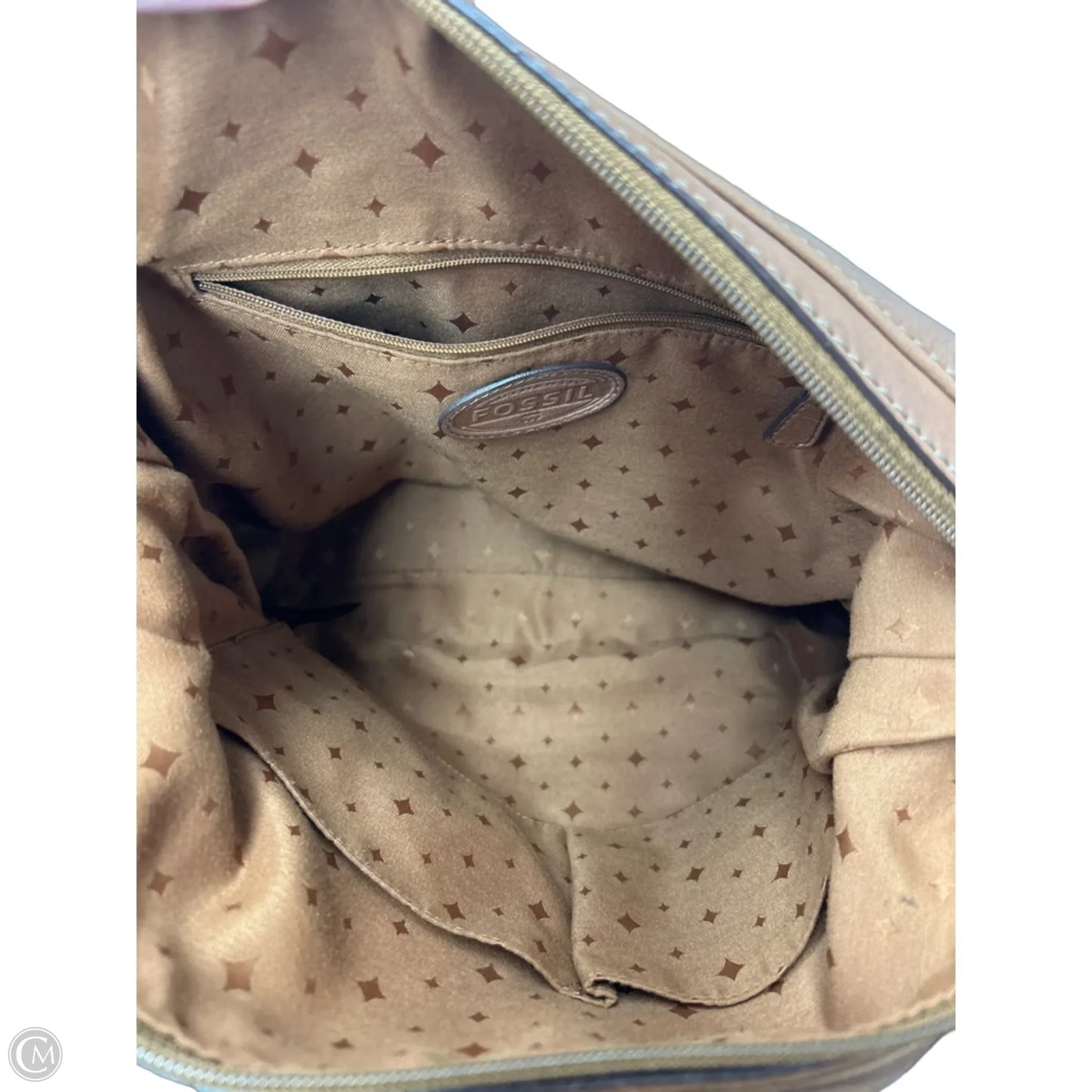 Crossbody Leather By Fossil, Size: Medium