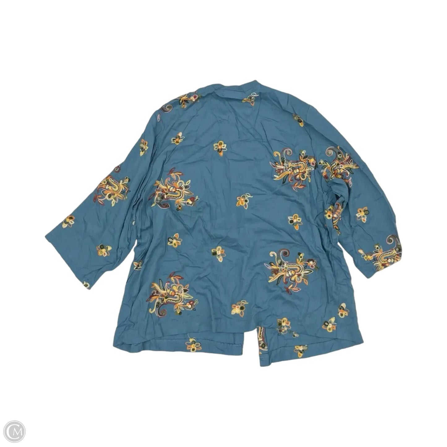 Blouse 3/4 Sleeve By Clothes Mentor In Teal, Size: 2x
