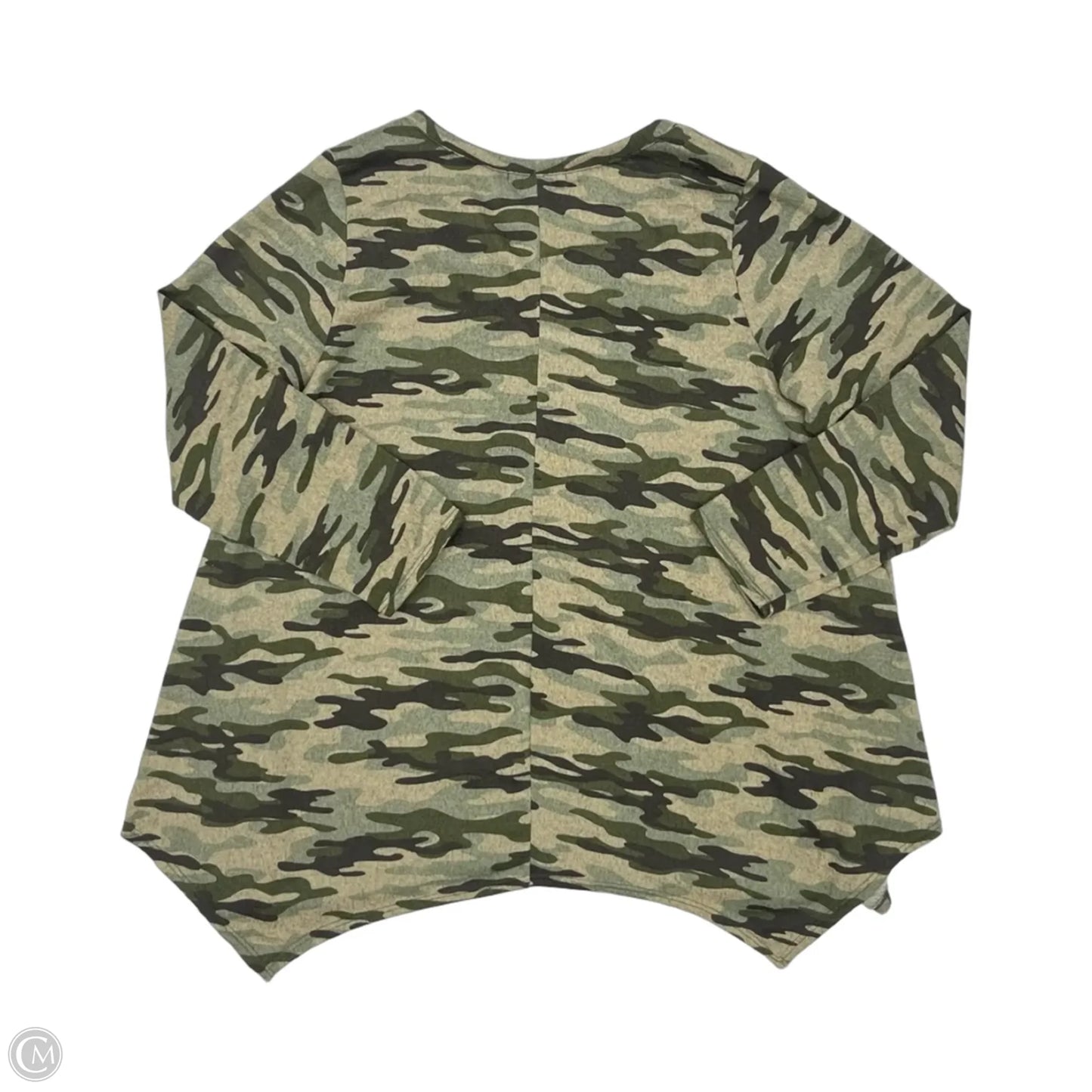 Top Long Sleeve By Green Envelope In Camouflage Print, Size: 2x