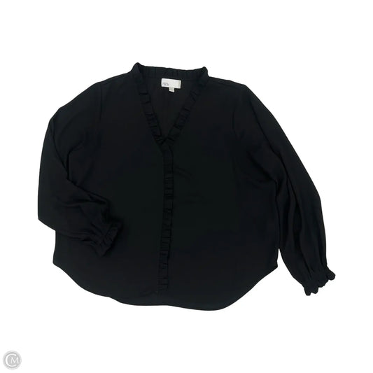 Blouse Long Sleeve By Nordstrom In Black, Size: 2x