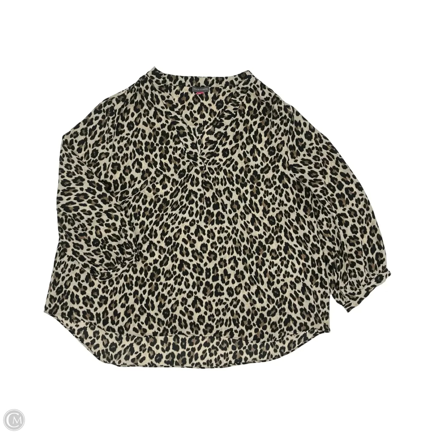 Blouse Long Sleeve By Vince Camuto In Animal Print, Size: Xxl