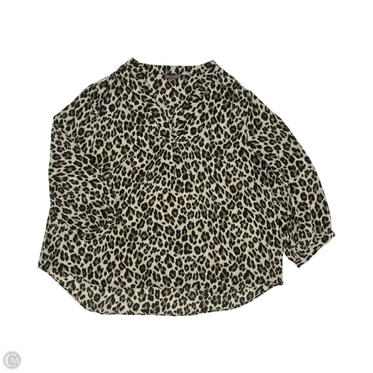 Blouse Long Sleeve By Vince Camuto In Animal Print, Size: Xxl