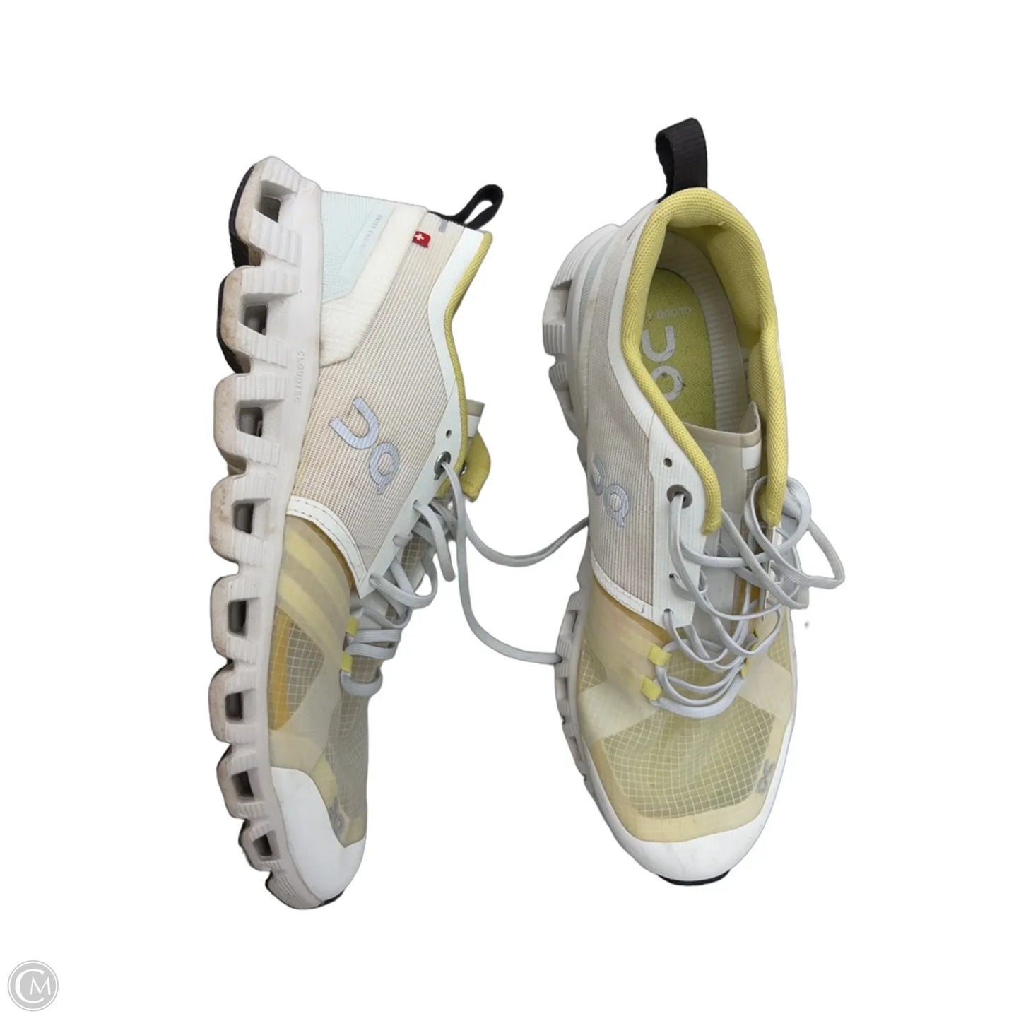 Shoes Athletic By On Cloud In White & Yellow, Size: 8.5