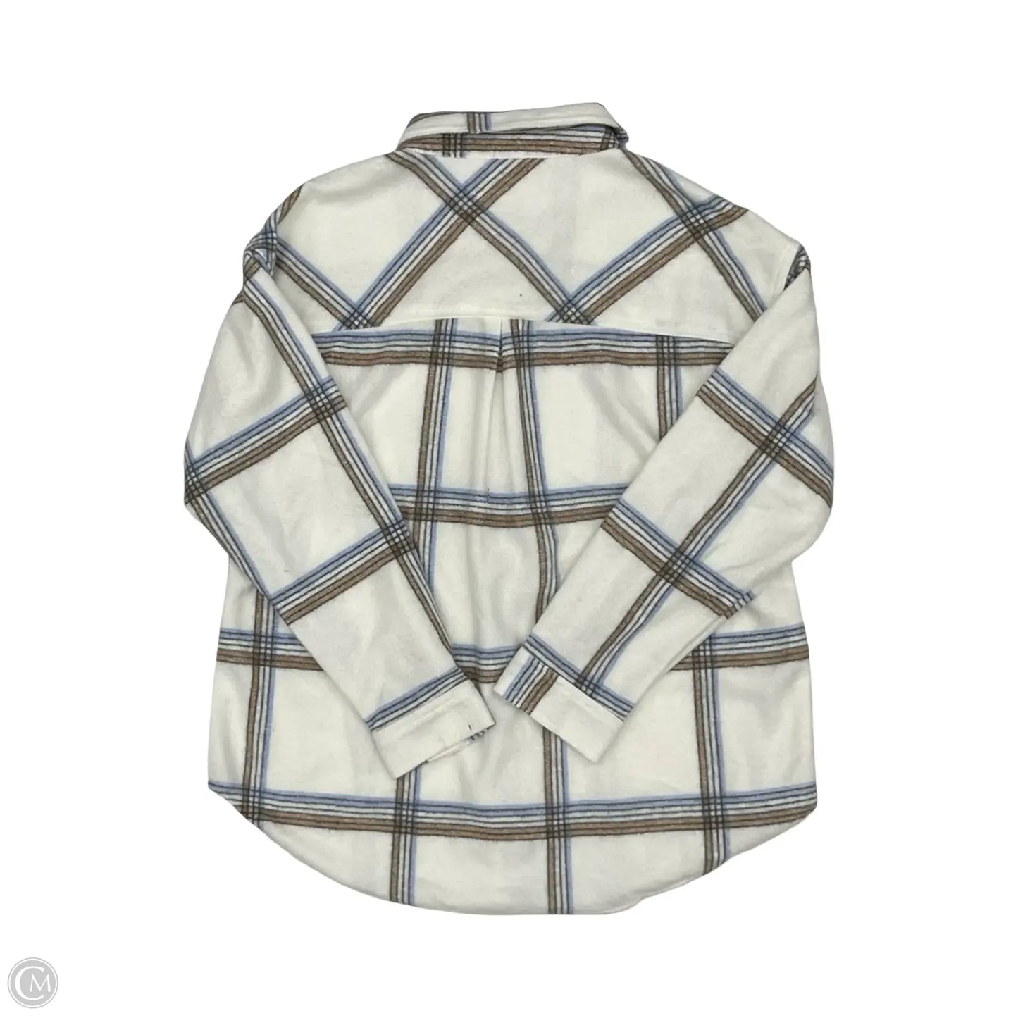 Jacket Shirt By Maurices In Blue & White, Size: L