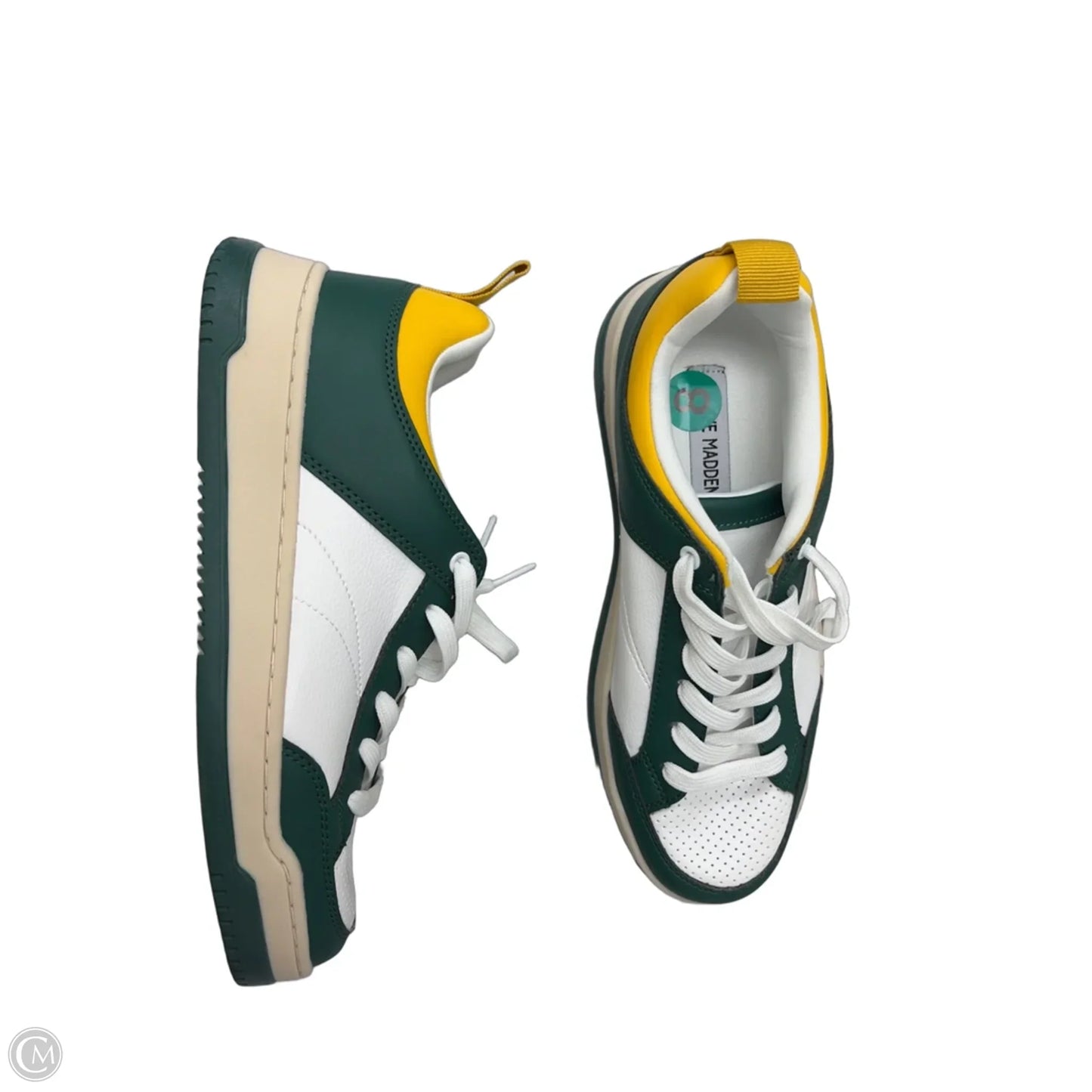 Shoes Sneakers By Steve Madden In Green & White, Size: 8