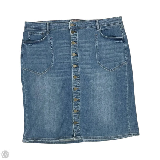 Skirt Midi By Kut In Blue Denim, Size: 18w
