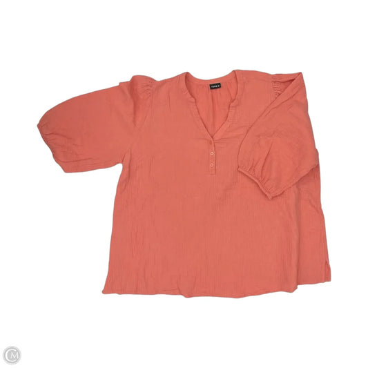 Blouse 3/4 Sleeve By Torrid In Peach, Size: 3x