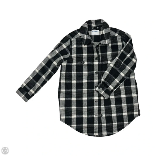 Jacket Shirt By Old Navy In Black & White, Size: M