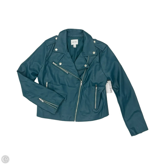 Jacket Moto By Nine West In Teal, Size: M