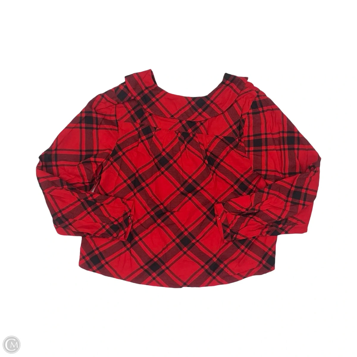 Blouse Long Sleeve By Old Navy In Black & Red, Size: M