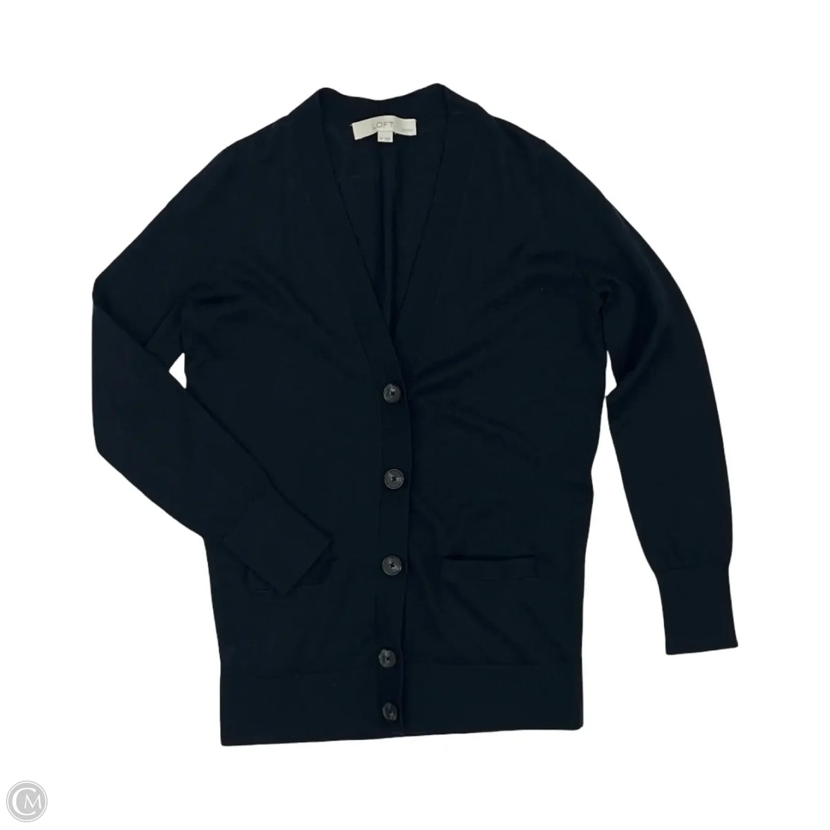 Sweater Cardigan By Loft In Navy, Size: S Petite