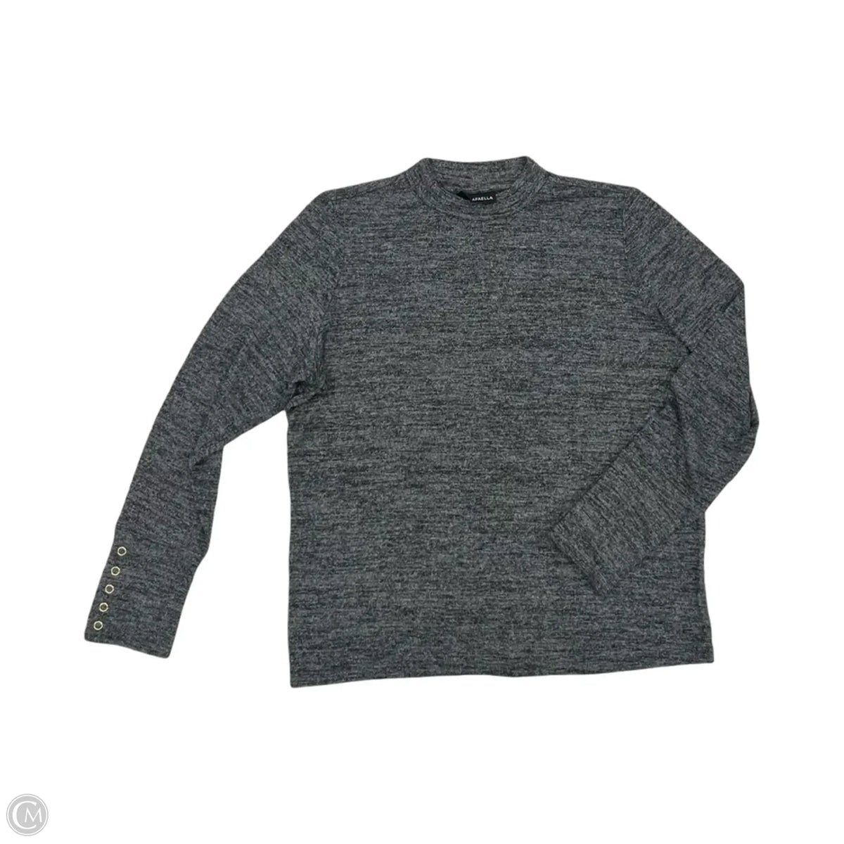 Top Long Sleeve By Rafaella In Grey, Size: L