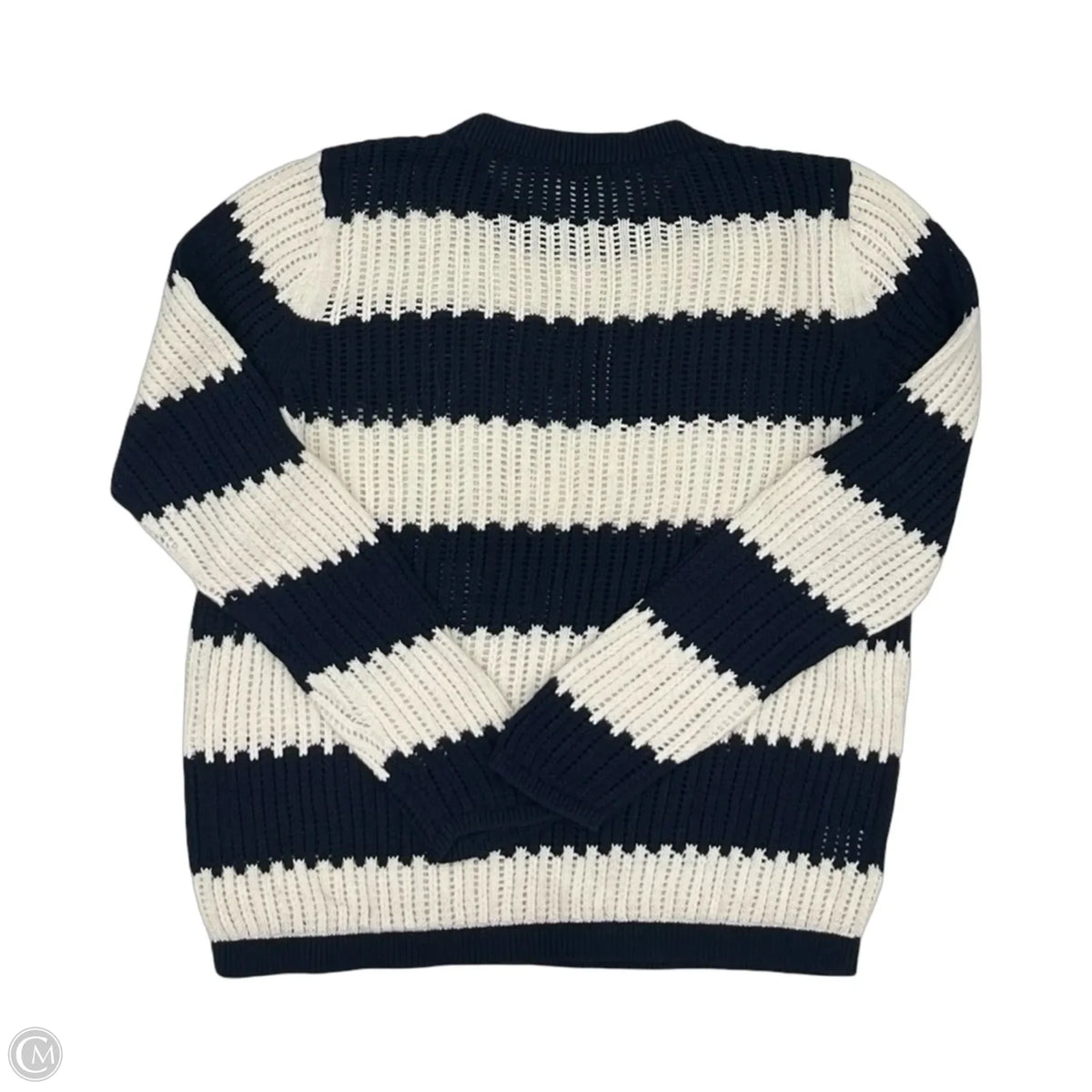 Sweater By Loft In Blue & Cream, Size: L