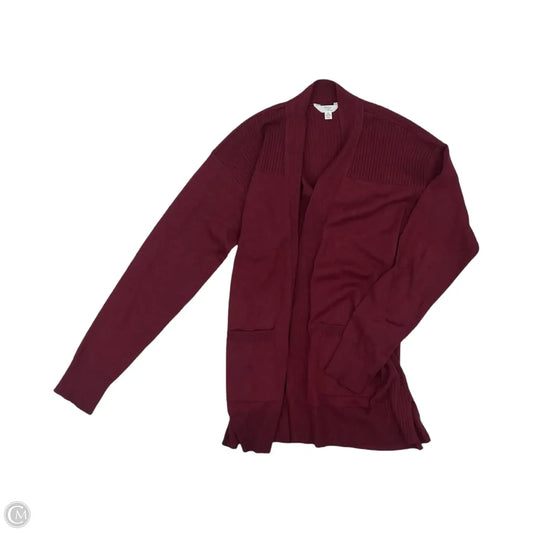 Sweater Cardigan By Time And Tru In Maroon, Size: M