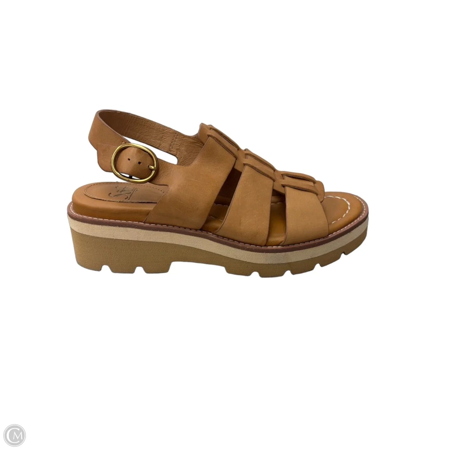 Sandals Heels Wedge By Sofft In Tan, Size: 9