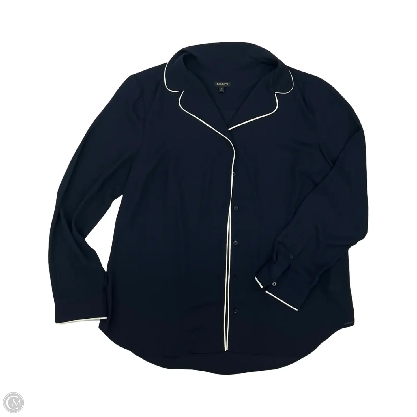Blouse Long Sleeve By Talbots In Blue, Size: L