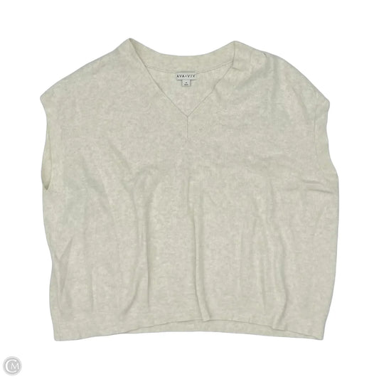 Vest Sweater By Ava & Viv In Cream, Size: 4x