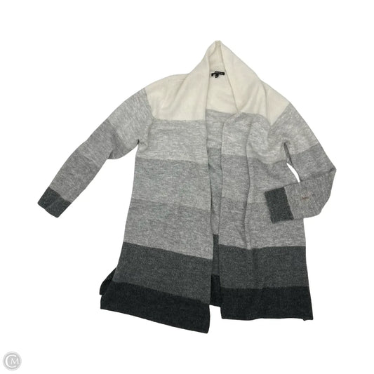 Sweater Cardigan By Staccato In Grey & White, Size: L
