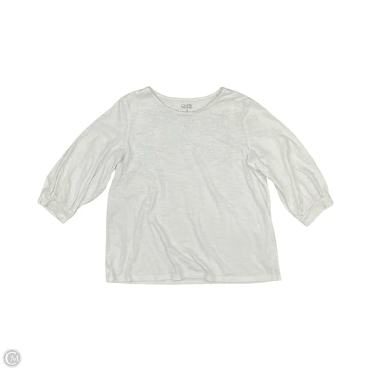 Top 3/4 Sleeve By Croft And Barrow In White, Size: Xl