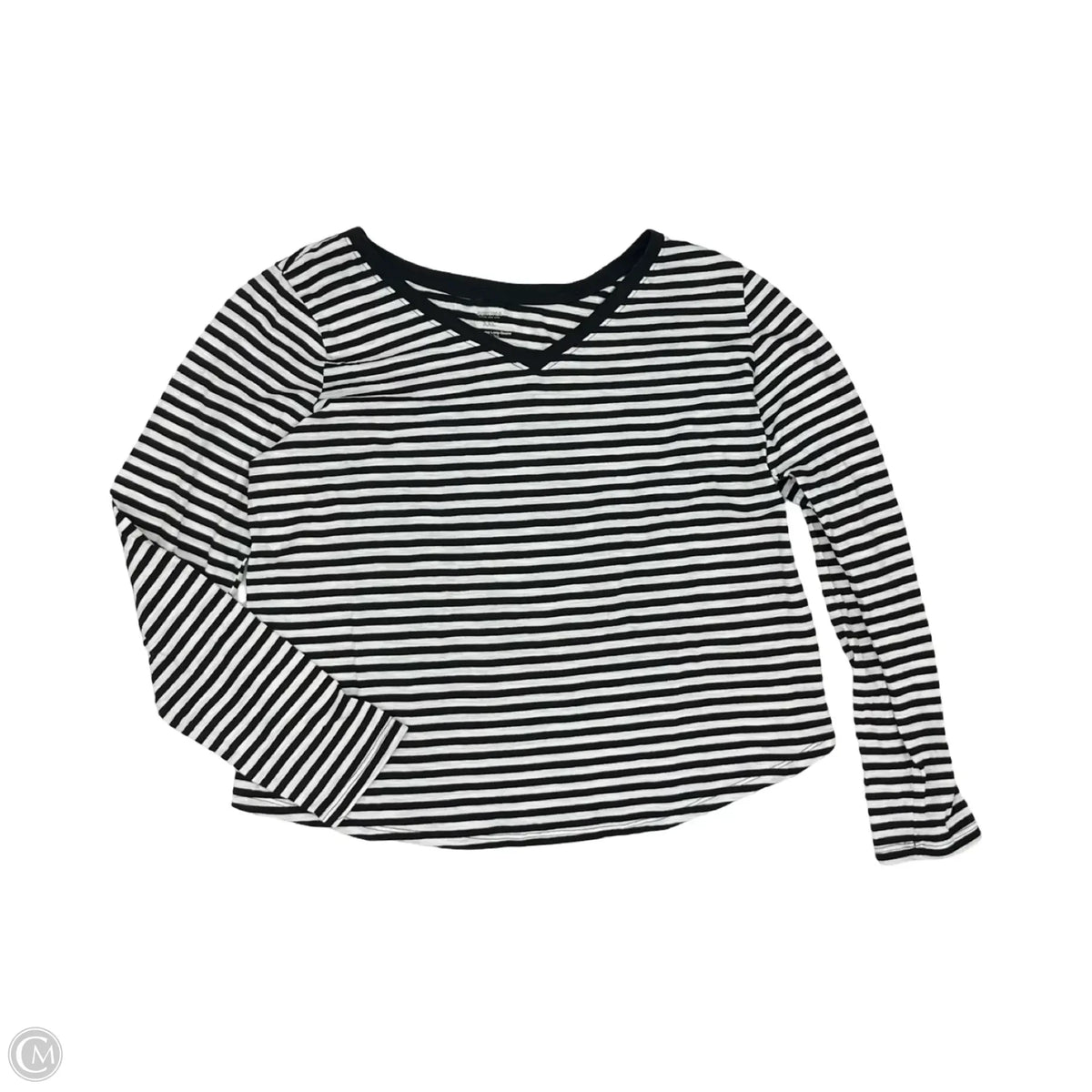 Top Long Sleeve By Sonoma In Black & White, Size: Xxl