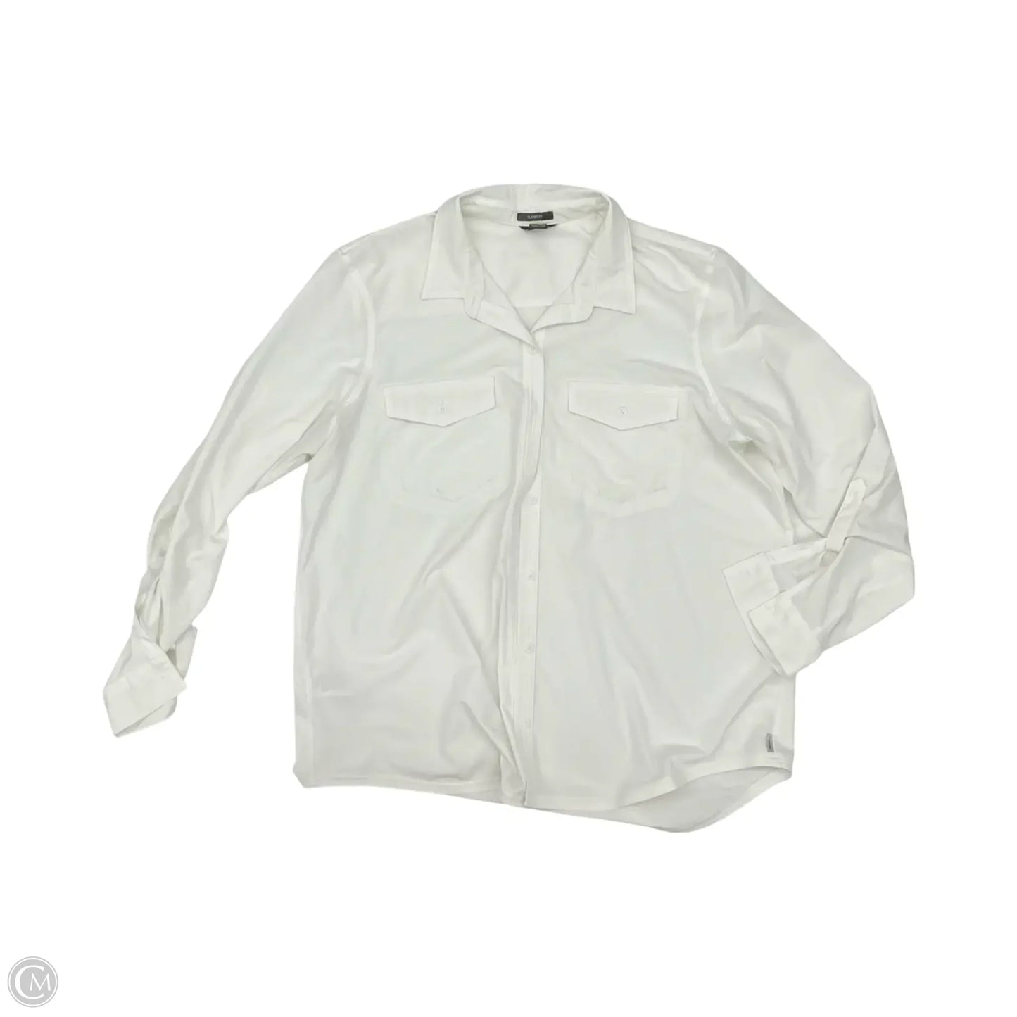 Blouse Long Sleeve By Eddie Bauer In White, Size: Xl