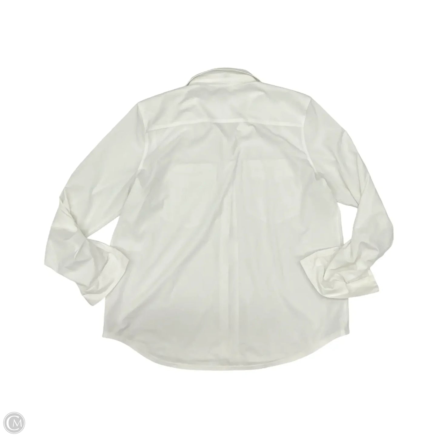 Blouse Long Sleeve By Eddie Bauer In White, Size: Xl