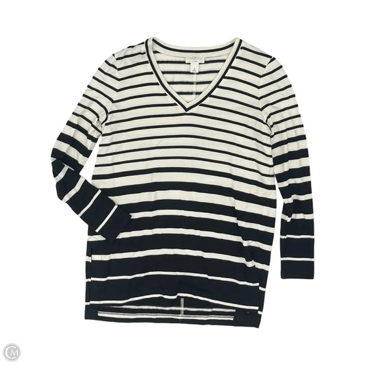 Top Long Sleeve By Loft In Black & White, Size: S
