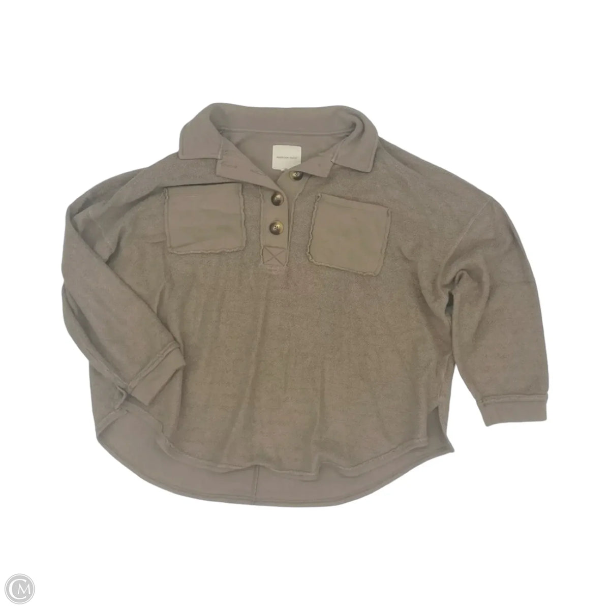 Top Long Sleeve By American Eagle In Tan, Size: M