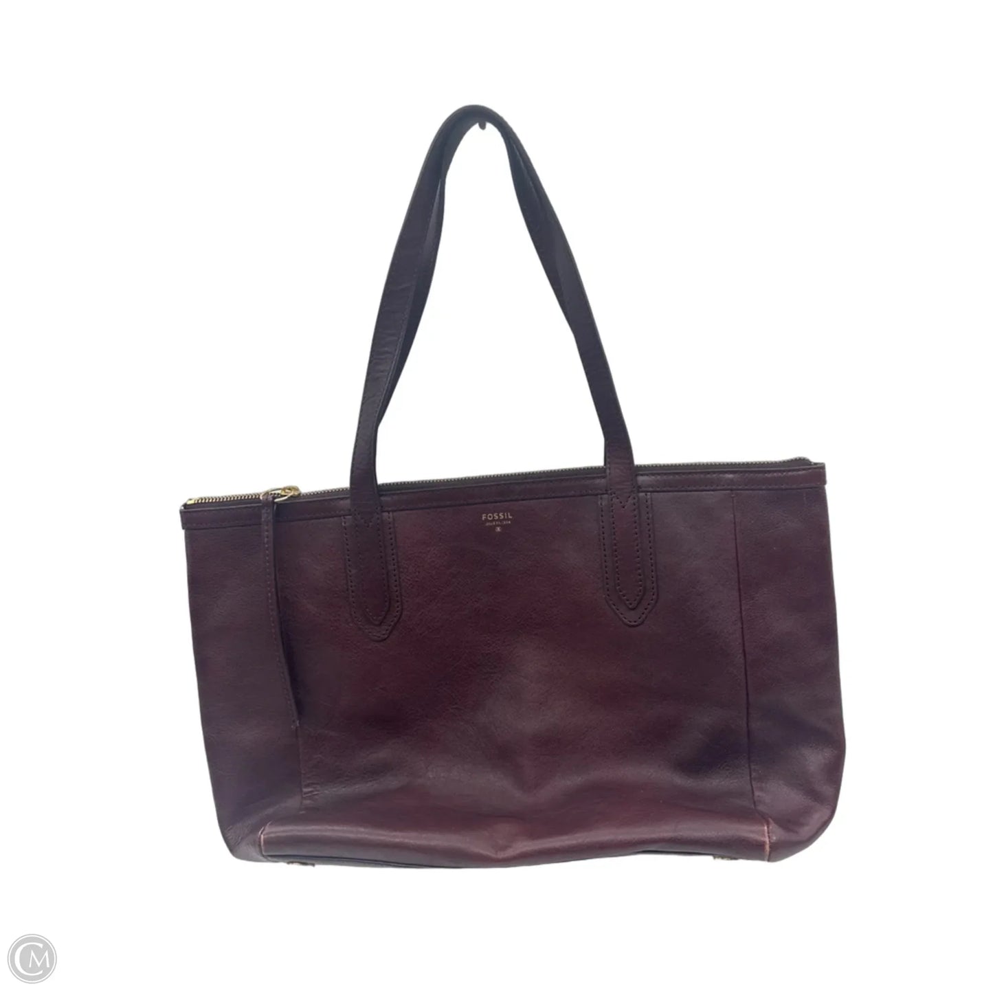 Handbag Leather By Fossil, Size: Large