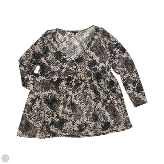 Blouse Long Sleeve By Torrid In Snakeskin Print, Size: 3x