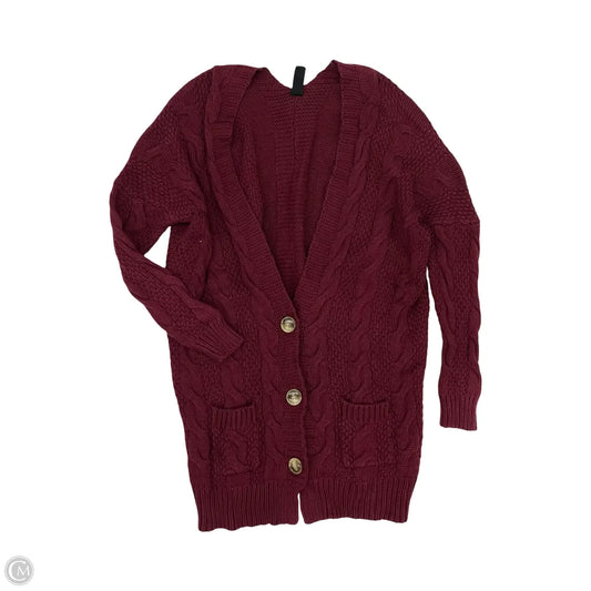 Sweater Cardigan By Agnes & Dora In Maroon, Size: M