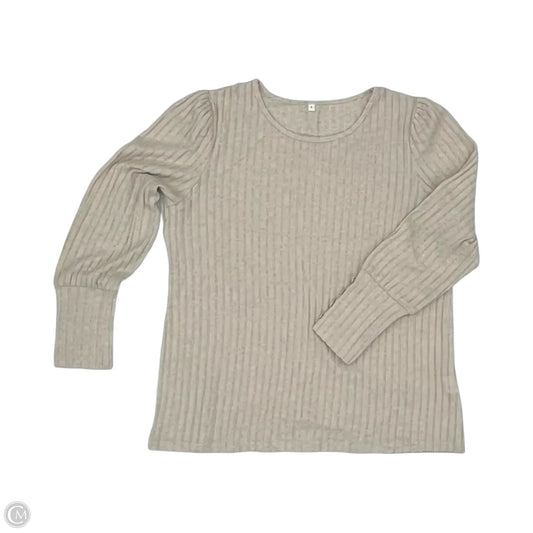 Top Long Sleeve By Clothes Mentor In Tan, Size: L