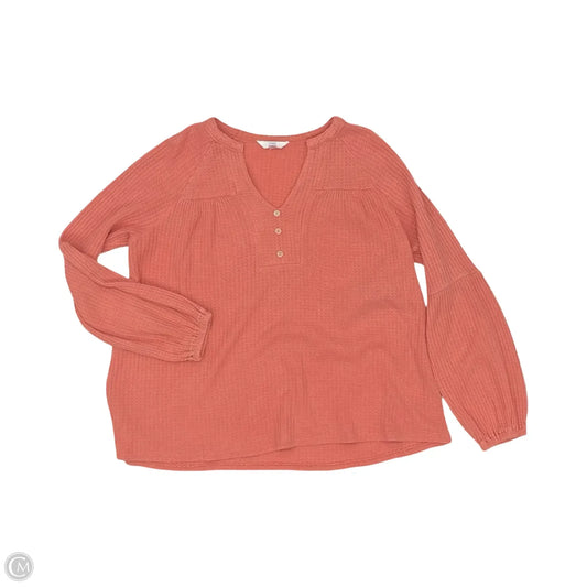 Top Long Sleeve By Time And Tru In Orange, Size: M