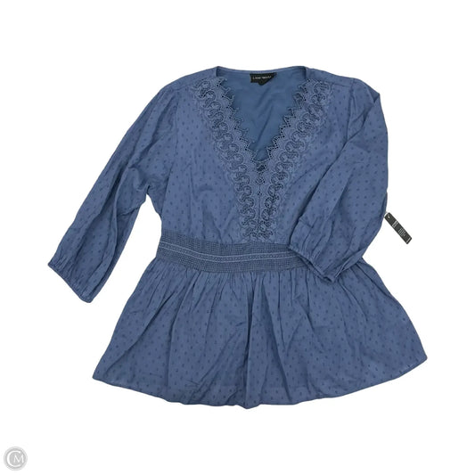 Blouse 3/4 Sleeve By Lane Bryant In Blue, Size: Xl